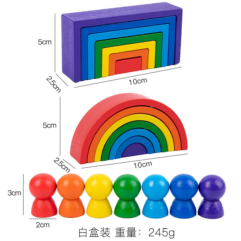 Rainbow Arch Wooden Building Blocks Set