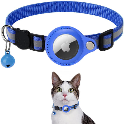 Reflective Pet Collar with Protective Sleeve for Apple AirTag Tracker