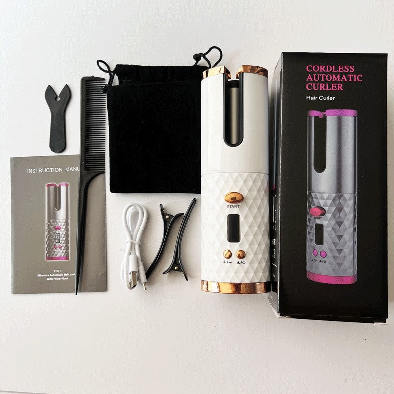 Portable USB Charging Automatic Curler with Wireless LCD Display - Multifunctional and Intelligent Hair Styling Tool