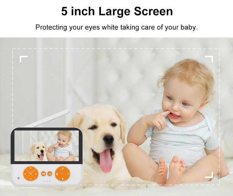 5-Inch Display Baby Monitor with Two-Way Audio and 355° Video Surveillance