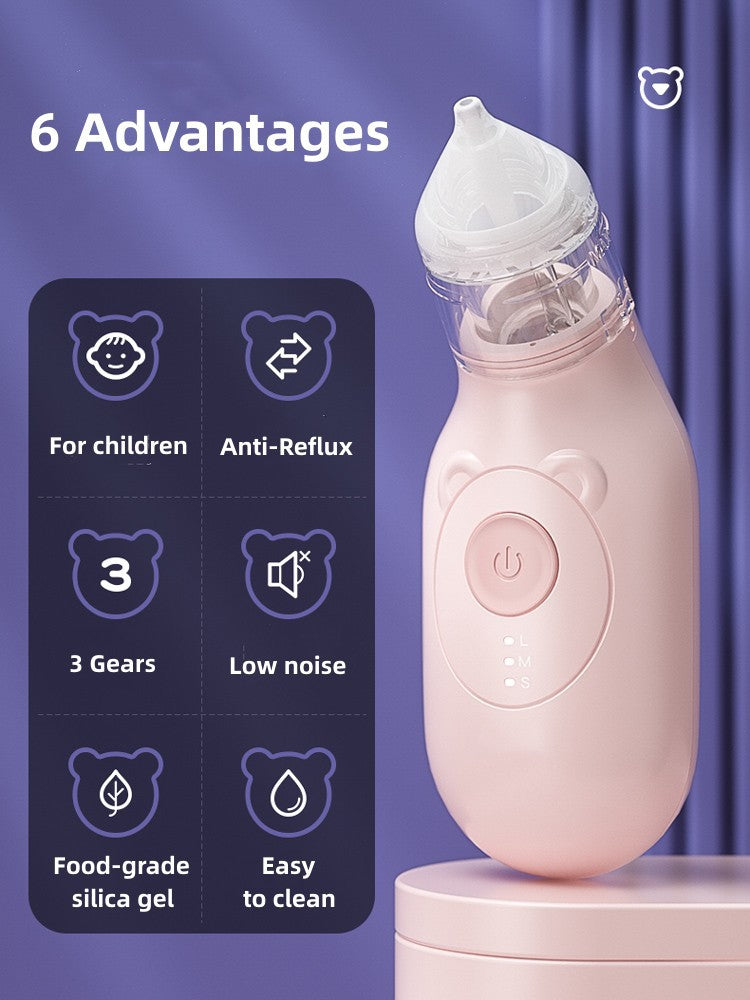 Electric Baby Nasal Aspirator | Anti-Backflow Nasal Cleaner for Babies