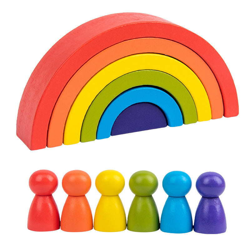 Rainbow Arch Wooden Building Blocks Set