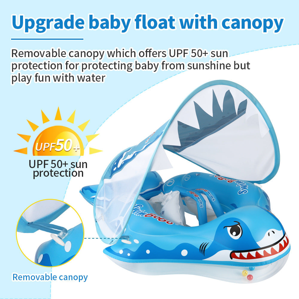 Swimbobo Baby Swim Float with Seat – Anti-Slip Underarm Float with Canopy & Shoulder Straps