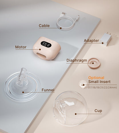 Hands-Free Wearable Wireless Electric Breast Pump - Portable All-in-One Breast Milk Expressing and Collecting Device