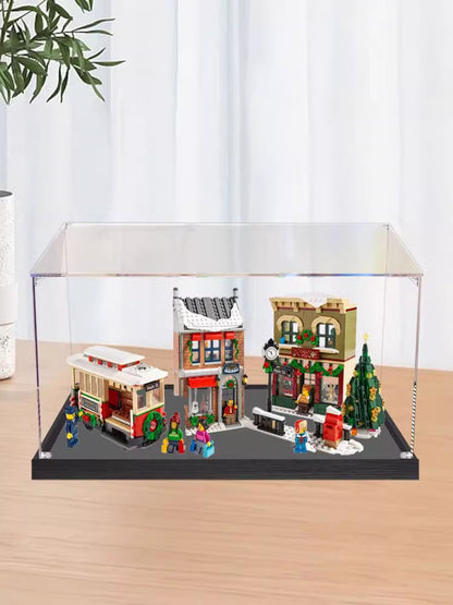 Clear Acrylic Display Case for LEGO 10308 Holiday Main Street – Dustproof Showcase for Collectibles