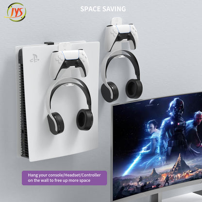 PS5 Wall Mount and Storage Hook Set - Universal Wall Bracket for P5 Console