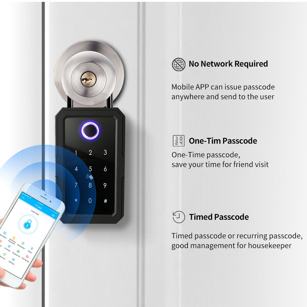 Fingerprint Key Box Password Storage Box - WiFi Enabled TTLock Bluetooth Fingerprint Lock