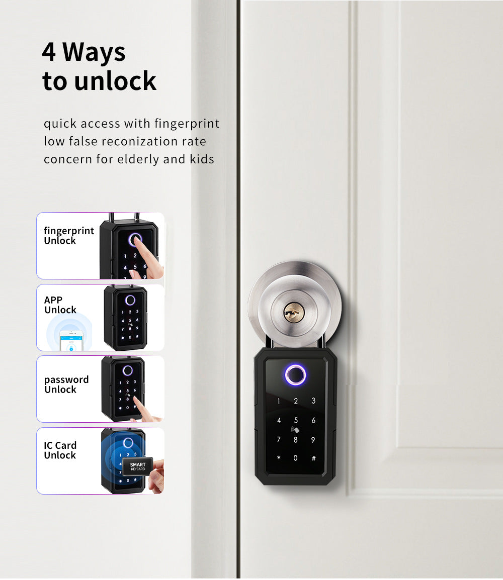 Fingerprint Key Box Password Storage Box - WiFi Enabled TTLock Bluetooth Fingerprint Lock