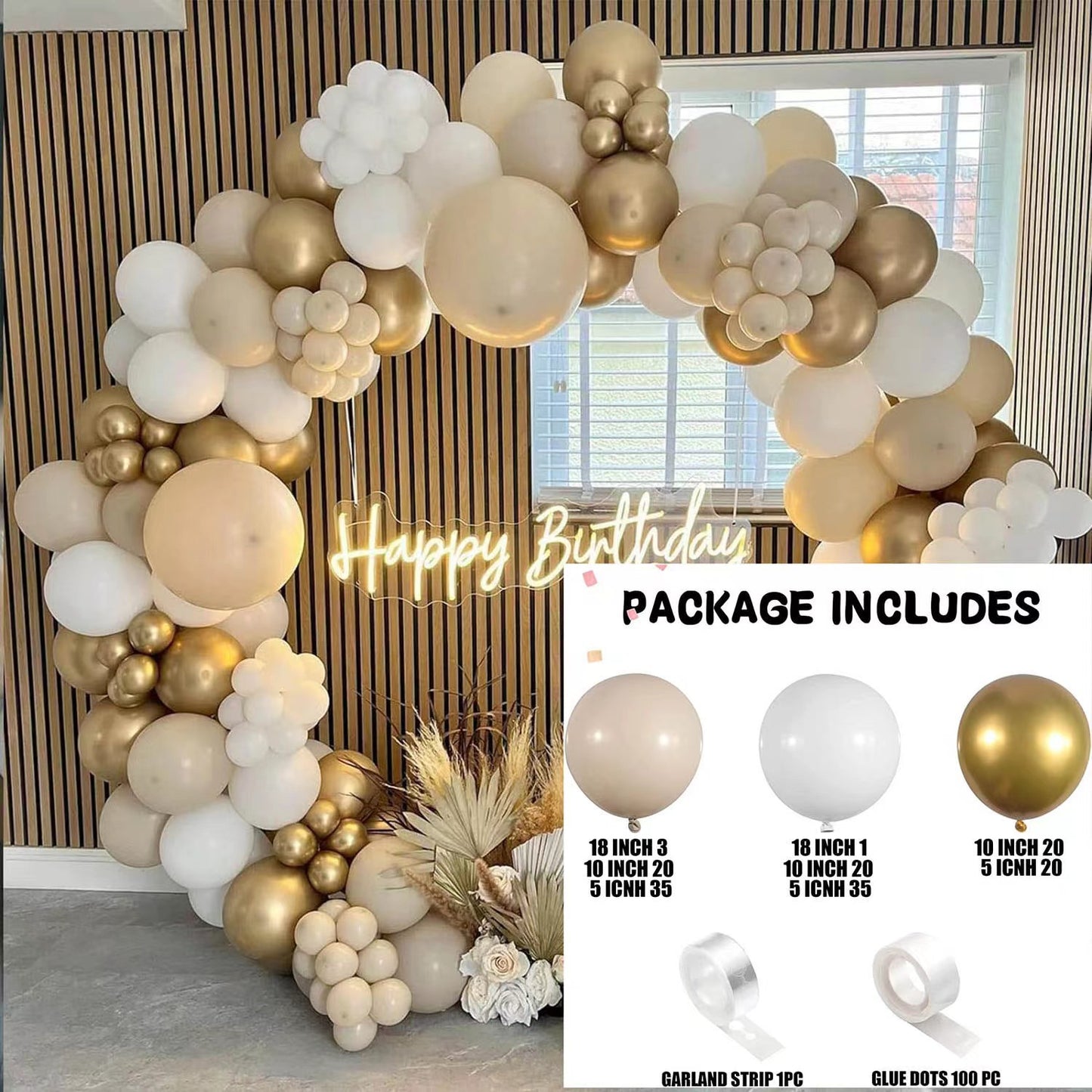 Platinum Balloon Set - Gold Balloon Decor for Birthday Parties, Celebrations & Event Decorations