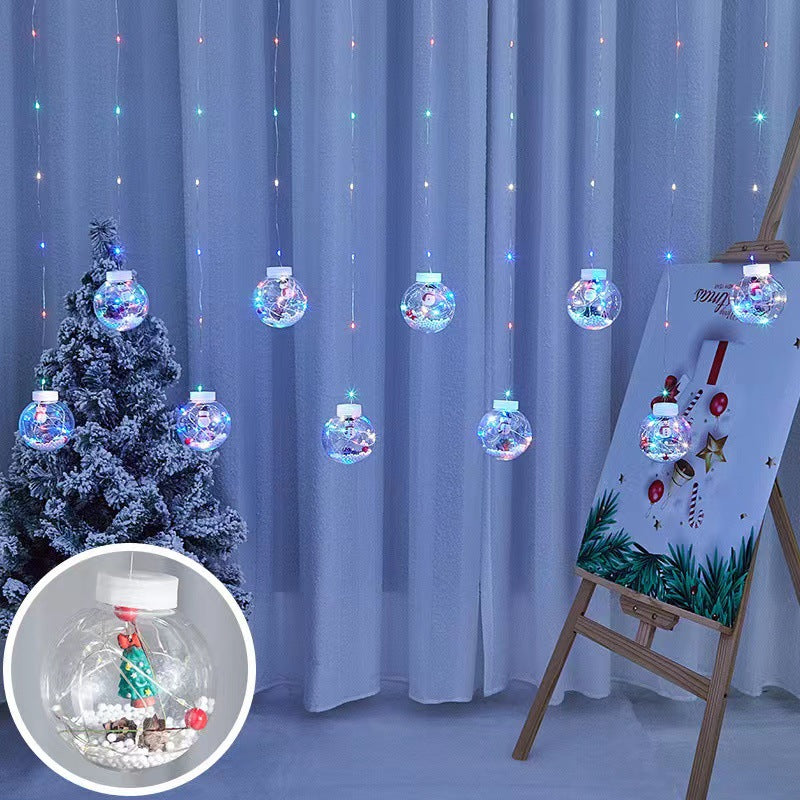 LED String Lights - Christmas Wishing Balls, Curtain Lights, Colorful Snowman, Christmas Tree, Window Decor, Wire Lights Curtain for Window Decoration