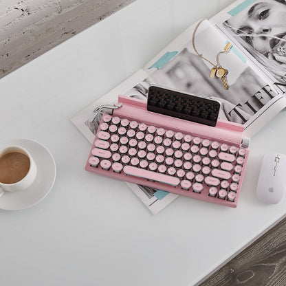 Punk Retro Mechanical Keyboard - Esports, Office, Wired, Wireless, Bluetooth - Green Shaft Typewriter Style