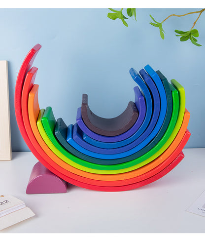 Rainbow Arch Wooden Building Blocks Set