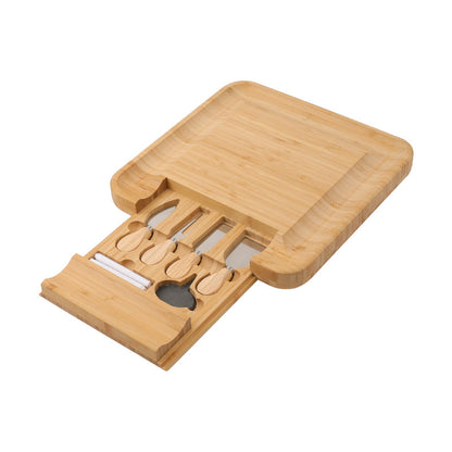 Cheese Board Set - Western Style Steak Cutlery, Creative Bamboo and Wood Cake Board, European Knife and Fork Set, Fruit Board, Bread Board