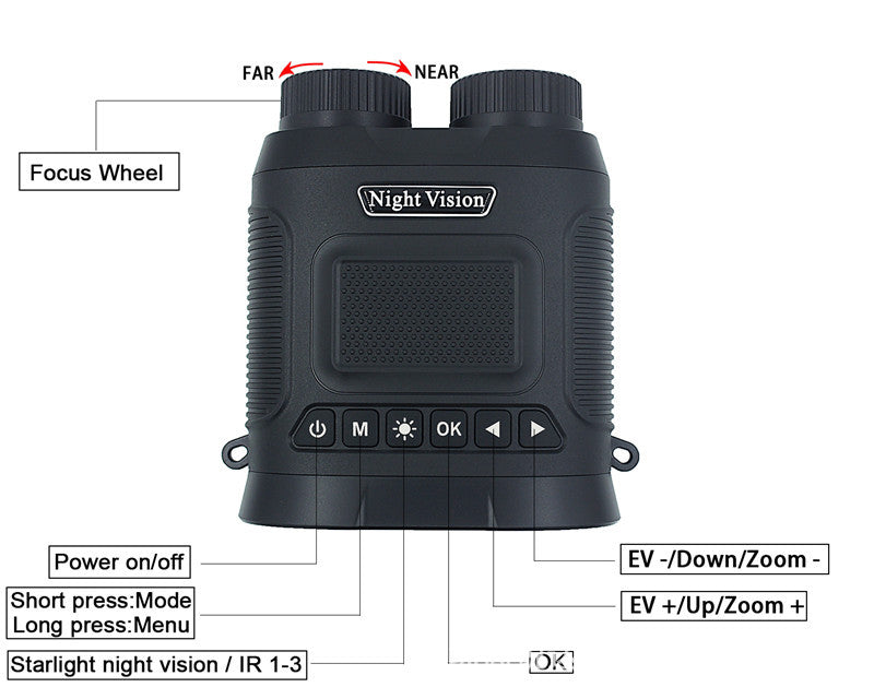 Outdoor 2.5KD Infrared High-Definition Binoculars - Photo, Video, and Night Vision Device for Bird Watching and Beyond