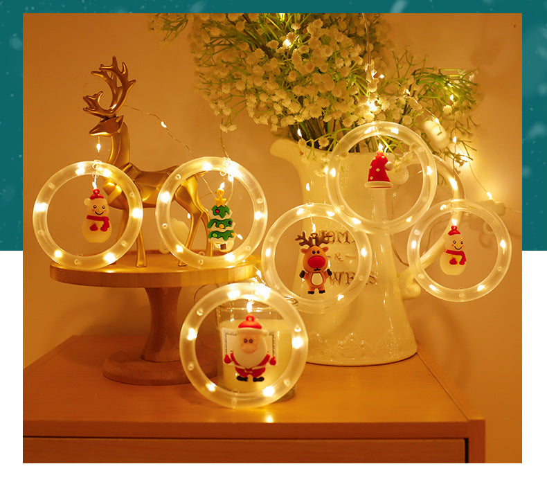 LED Snowman Curtain Lights - USB Christmas Tree and Icicle String Lights for Holiday Window Decor