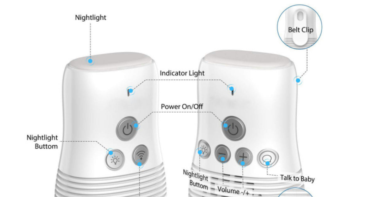 Wireless Baby Sound Monitor with Two-Way Talk and Night Light