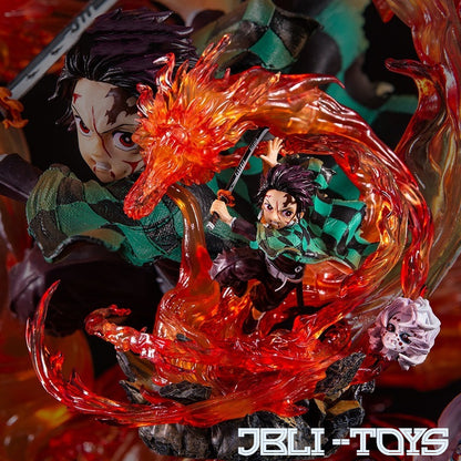 Demon Slayer Blade Fantasy House Jane Carved Stove Gate Tanjiro Fire Kagura Figure Ornament