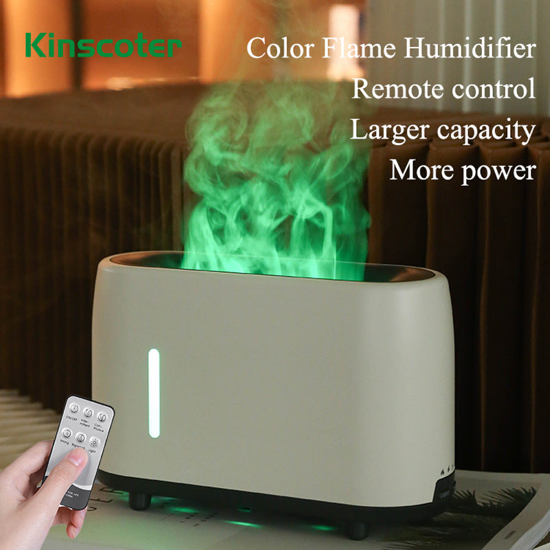 Remote-Controlled Colorful Flame Humidifier - Flame Aromatherapy Machine, Essential Oil Diffuser, Fragrance Sprayer, and Ambient Light