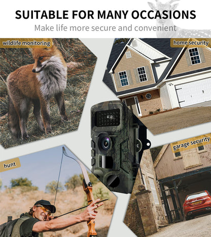 High-Definition Infrared Hunting Camera - 36MP Animal Camera Security Monitoring with 3 PIR Sensors