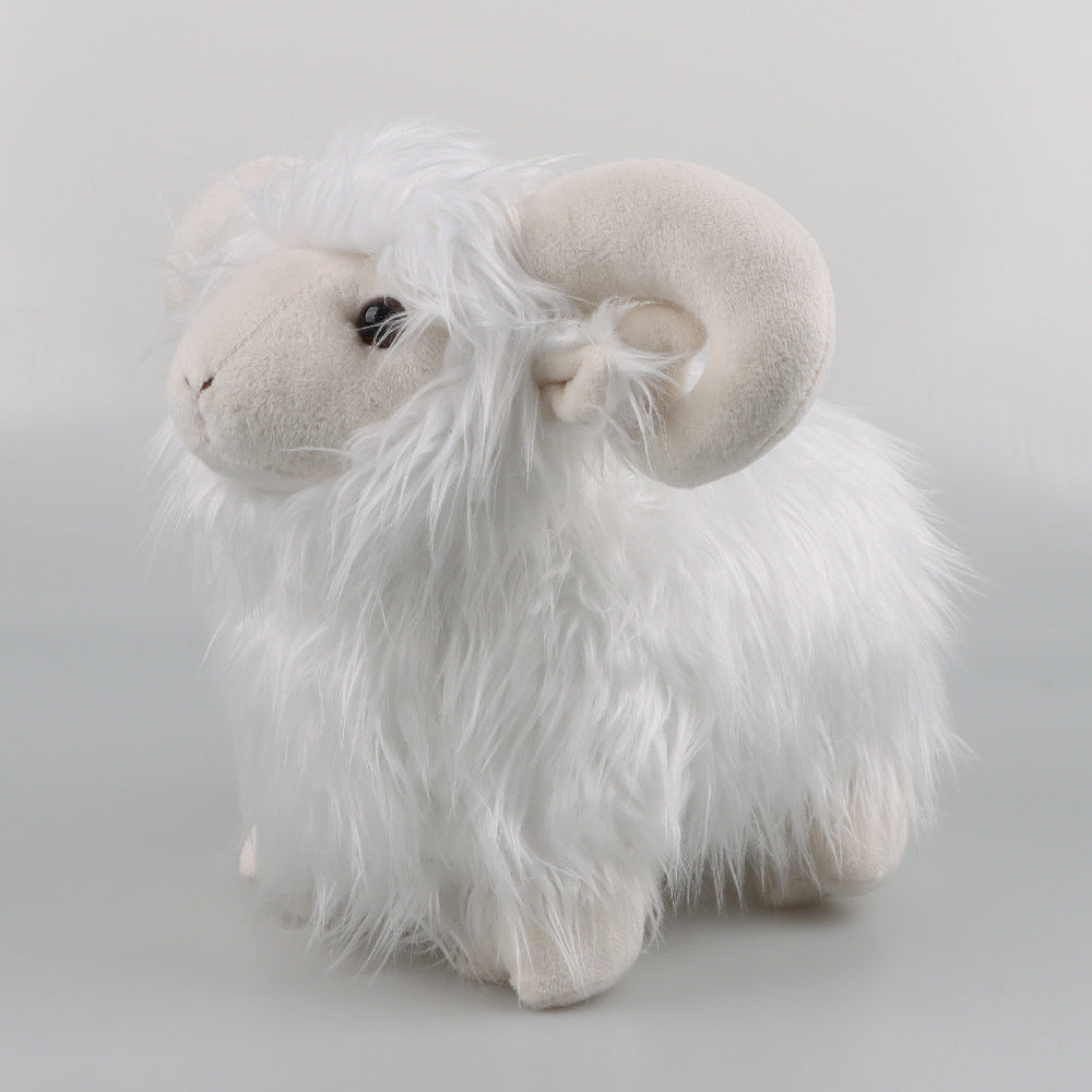 Highland Woolly Ram Sheep Plush Toy - Highland Sheep Wool Fleece Dolls