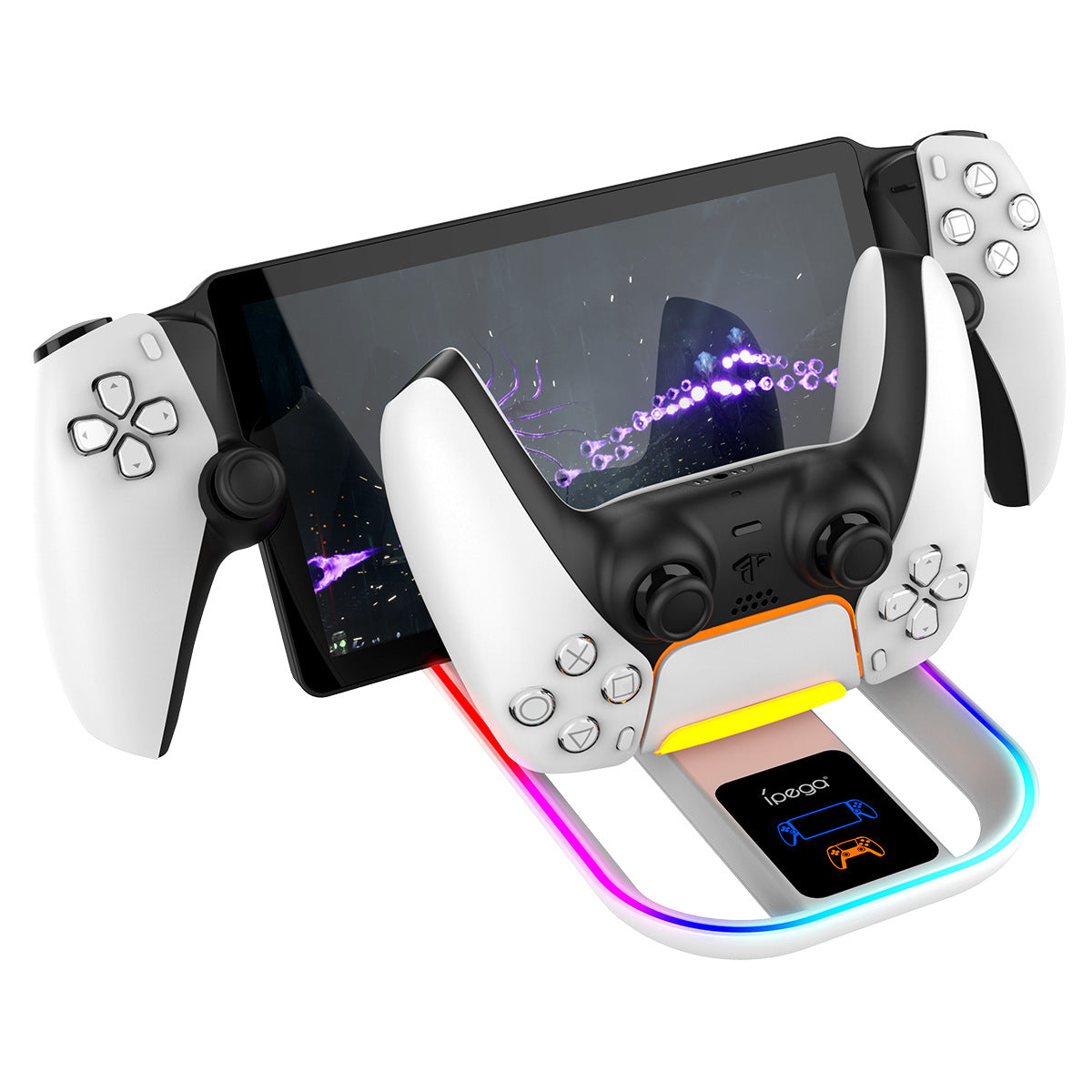 PS5 Portal Streamer Handheld Charging Dock - RGB LED with 14 Lighting Effects - Compatible with PS5 Portal Game Controller