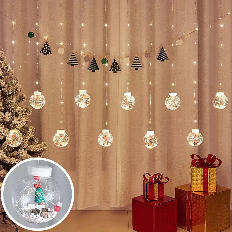 LED String Lights - Christmas Wishing Balls, Curtain Lights, Colorful Snowman, Christmas Tree, Window Decor, Wire Lights Curtain for Window Decoration