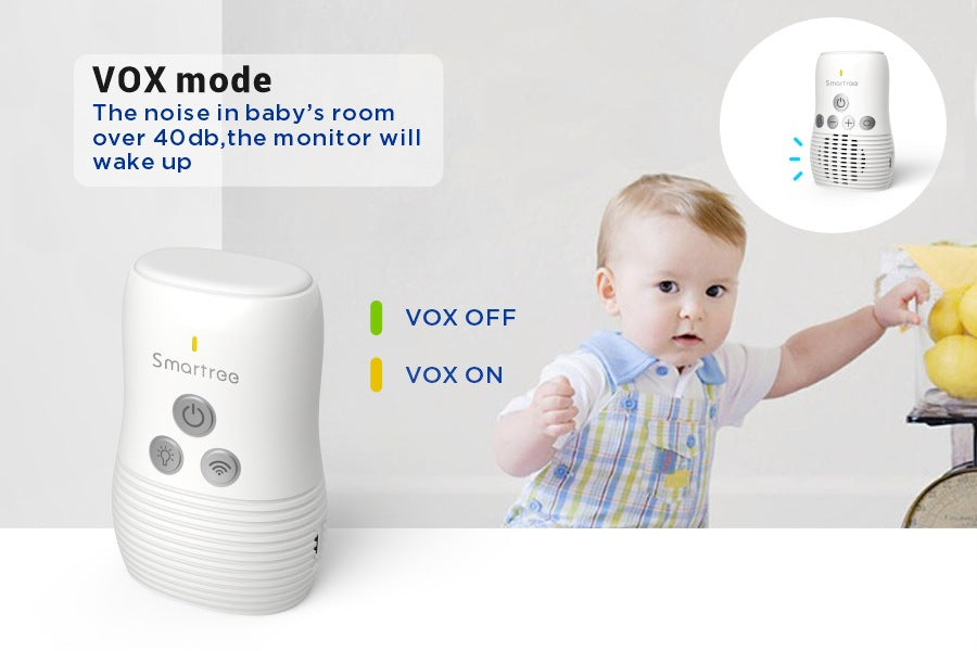 Wireless Baby Sound Monitor with Two-Way Talk and Night Light