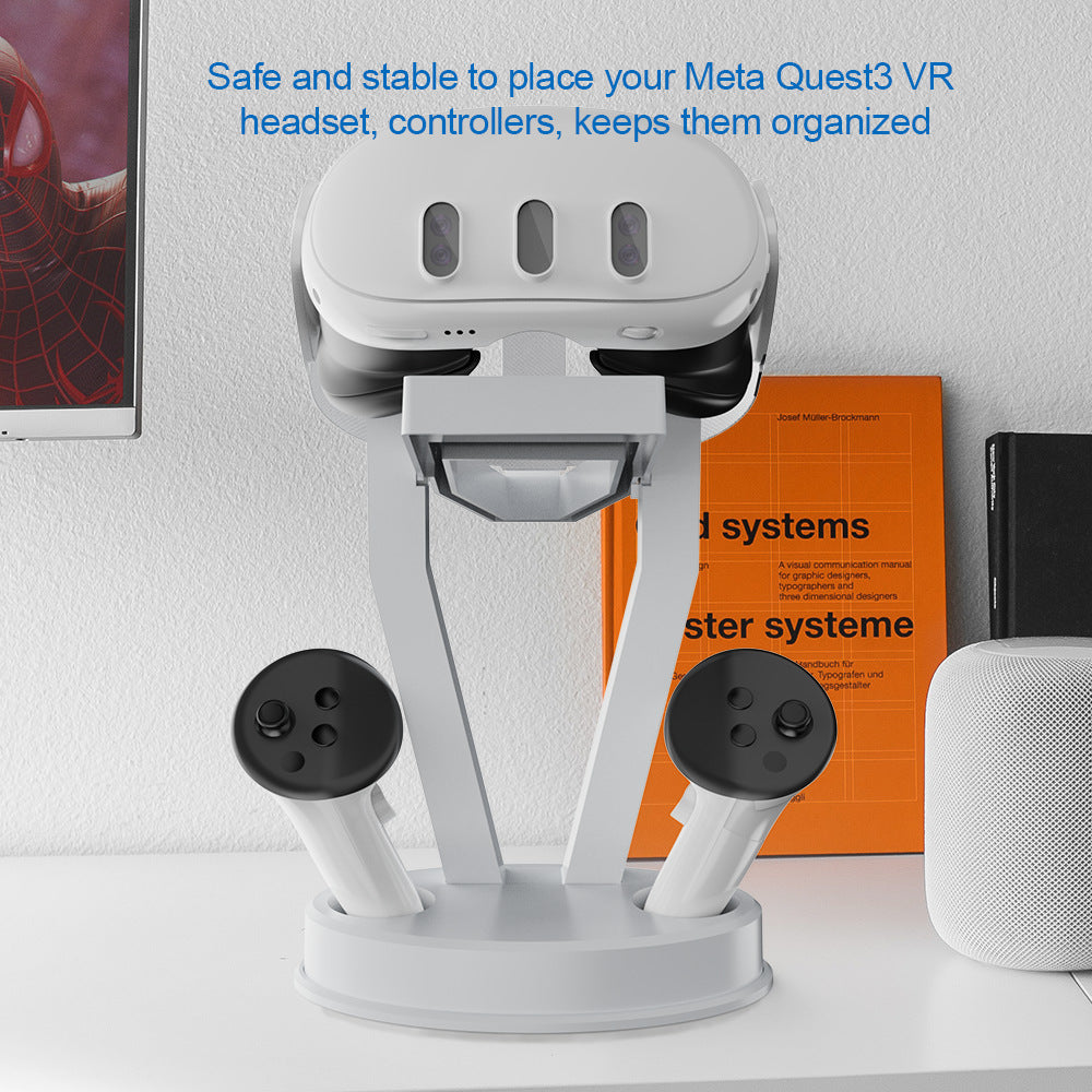 Meta Quest 3/Oculus Quest 2 VR Glasses and Controller Stand - Desktop Storage Rack and Accessories Organizer