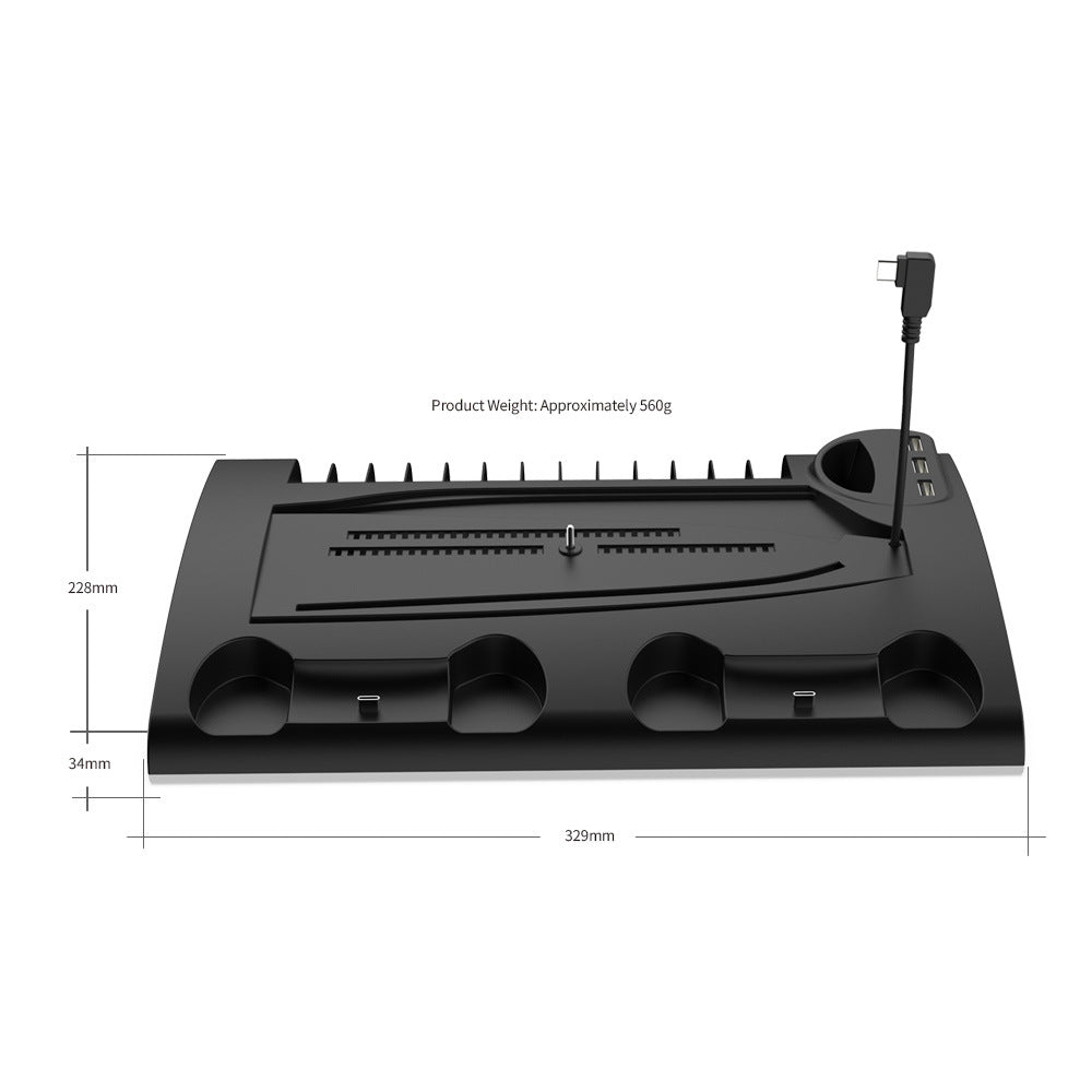 PS5Slim/PS5 Multi-Functional Stand with Dual Controller Charger and Headphone Storage - PS5 Game Accessory - DOBE TP5-3570