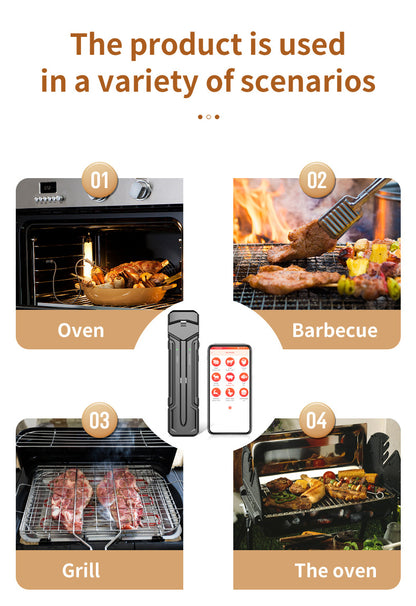 Smart BBQ Meat Temperature Monitor - Wireless Temperature Gauge with Smartphone Bluetooth App Control