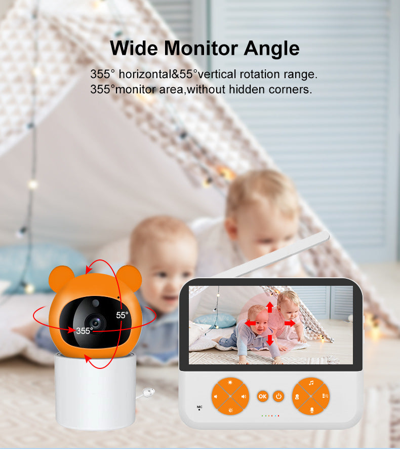 5-Inch Display Baby Monitor with Two-Way Audio and 355° Video Surveillance