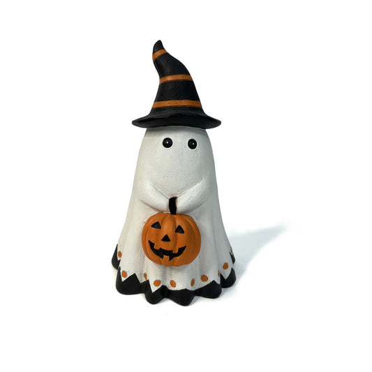 Halloween Ghost & Pumpkin Resin Figurines – Party Props & Decorations