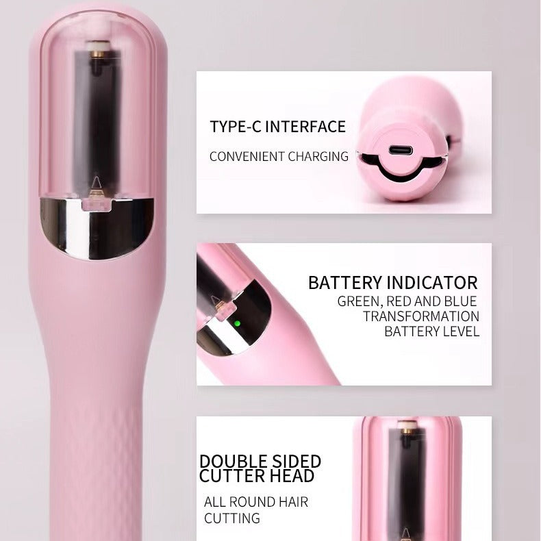 Rechargeable 2-in-1 Hair Trimmer & Styler - Multifunctional Split-End Trimmer and Hair Styling Tool