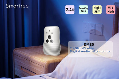 Wireless Baby Sound Monitor with Two-Way Talk and Night Light