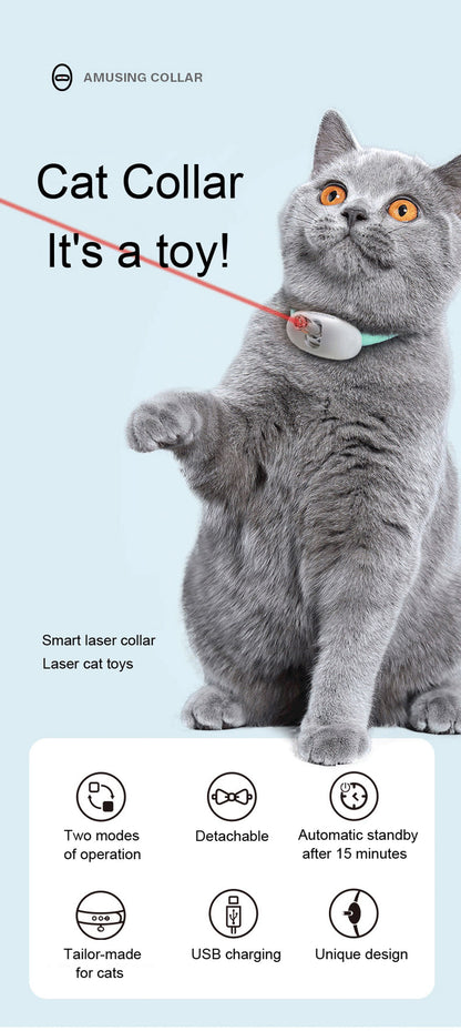 RUAYIRUA Smart Laser Cat Toy Collar | Interactive Pet Toy for Cats