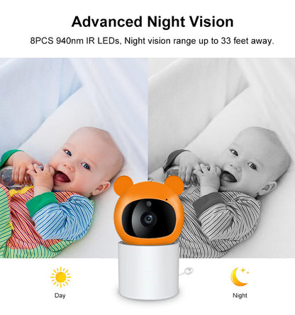 5-Inch Display Baby Monitor with Two-Way Audio and 355° Video Surveillance