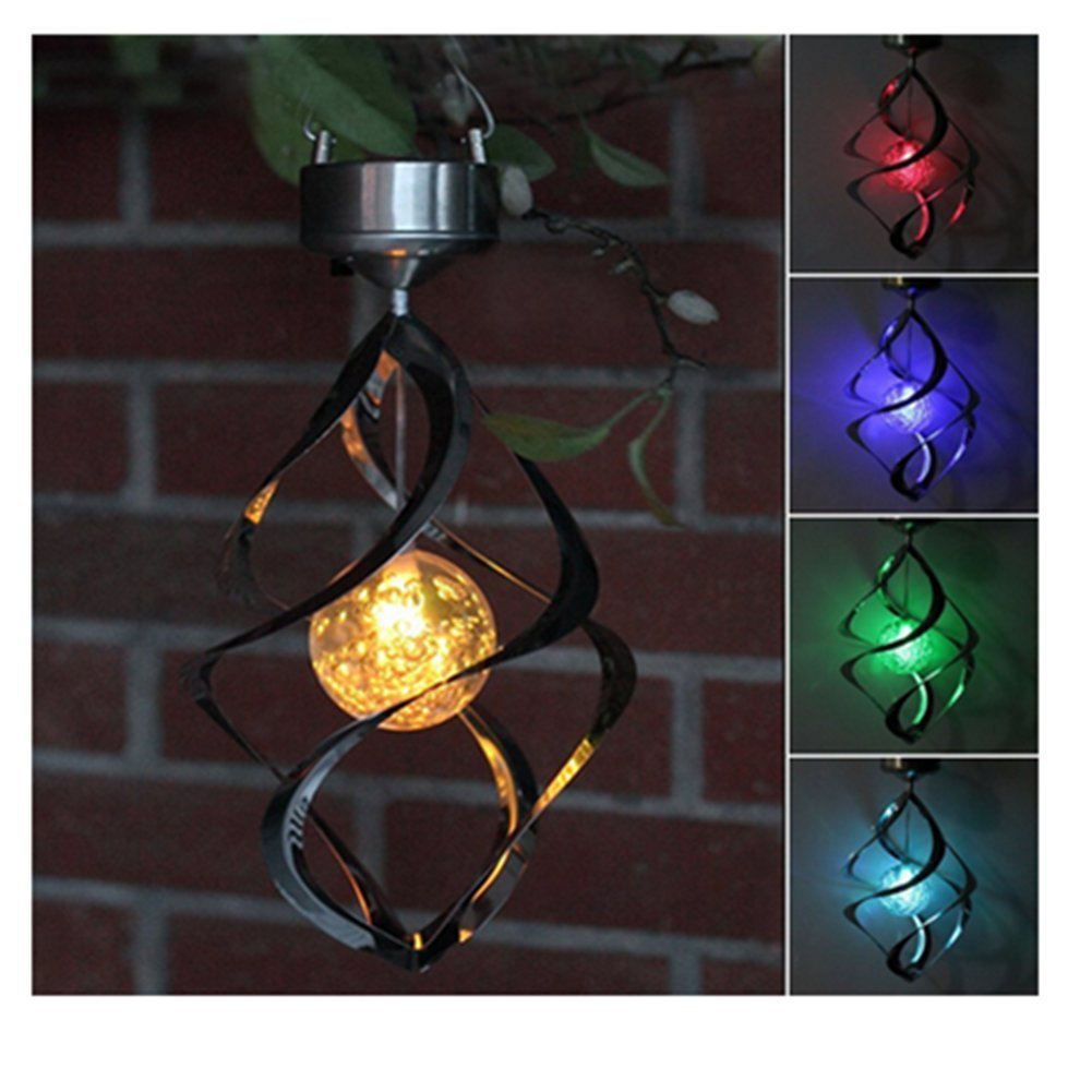 Solar-Powered Color-Changing Wind Chime Light