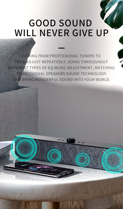 AVWOO A13 Wireless Bluetooth Speaker | Long Bar Design with Dual Speakers & Bass Radiator