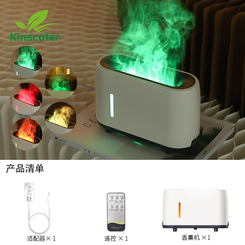 Remote-Controlled Colorful Flame Humidifier - Flame Aromatherapy Machine, Essential Oil Diffuser, Fragrance Sprayer, and Ambient Light