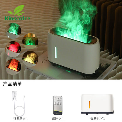 Remote-Controlled Colorful Flame Humidifier - Flame Aromatherapy Machine, Essential Oil Diffuser, Fragrance Sprayer, and Ambient Light