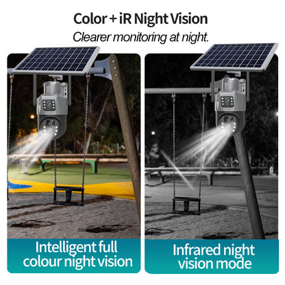 Solar-Powered 360° Outdoor Security Camera | Wireless HD Night Vision with Remote Access