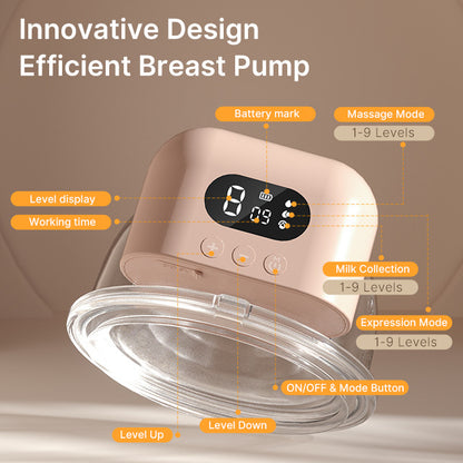 Hands-Free Wearable Wireless Electric Breast Pump - Portable All-in-One Breast Milk Expressing and Collecting Device