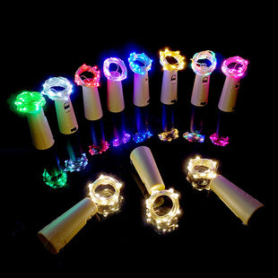 Button-Shaped Christmas Colorful String Lights - Fresh Flower Cake Decoration - Copper Wire LED Battery Christmas Lights