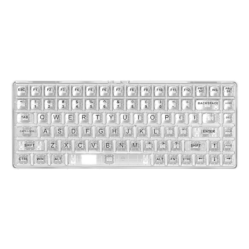 Transparent Ice Cube Crystal Wireless Bluetooth Mechanical Keyboard - Hot Plug, Universal Compatibility with Computers, Laptops, and Tablets, White Axis