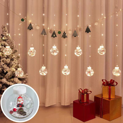 LED String Lights - Christmas Wishing Balls, Curtain Lights, Colorful Snowman, Christmas Tree, Window Decor, Wire Lights Curtain for Window Decoration