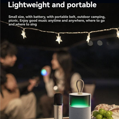 New wireless Bluetooth speaker with high aesthetics and high sound quality, color lights, subwoofer, long battery life, microphone and karaoke set for use.