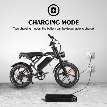 20-inch electric snow bike with front and rear suspension and integrated wheel shift electric off-road bicycle