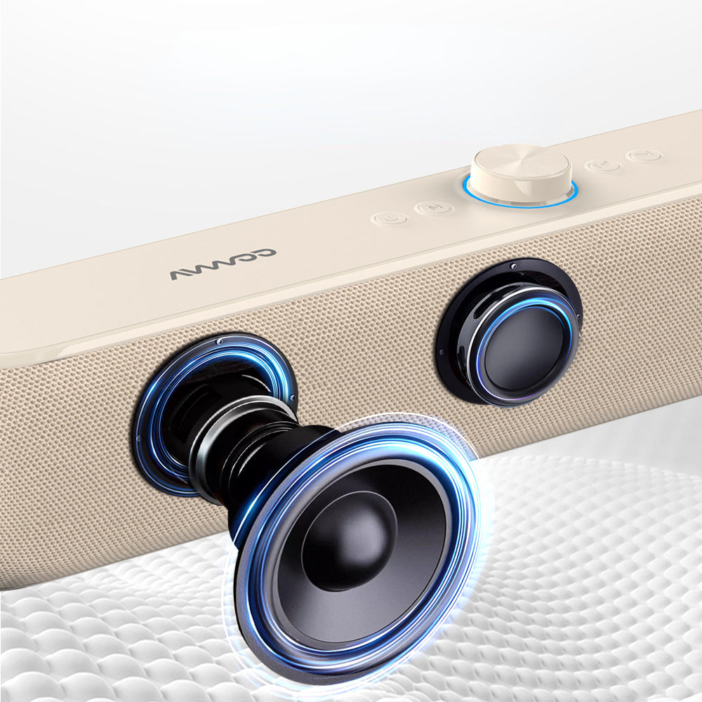 Portable Wireless Bluetooth Speaker with Built-in Microphone - Fabric-Covered Desktop, Home, and Outdoor Speaker for Karaoke