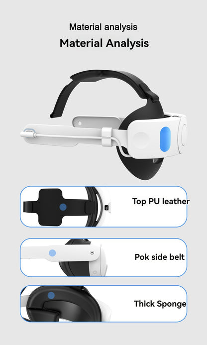 Meta Quest 3 Head Strap with Adjustable Fit, Pressure-Free Design, Charging Capability, and Extended Battery Life - Elite Headband for Quest 3 VR Accessories