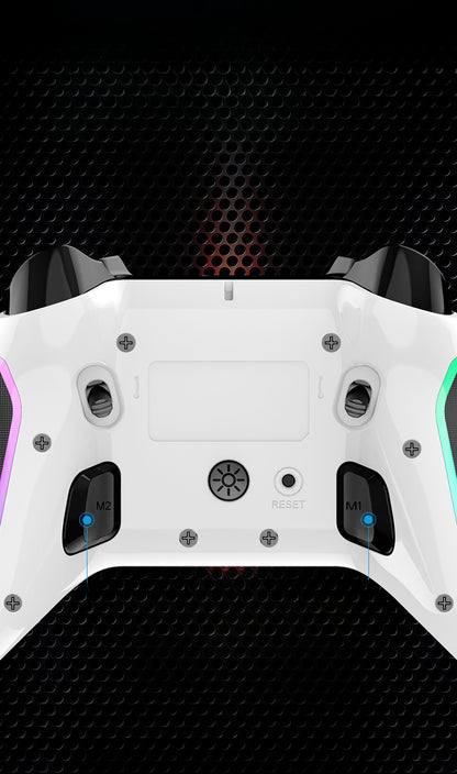 Wireless Game Controller - Programmable Bluetooth Gamepad for Android, iOS, PC, Switch, PS3, and PS4 - RGB Backlit